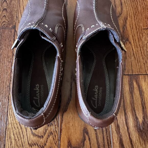 Clarks Bendables Loafers Womens Shoes Size 8 Brown Leather Comfort Stretch 35063 - Picture 12 of 16